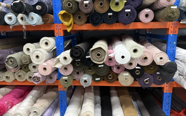 Fabric rolls used for sample matching and woven fabric development